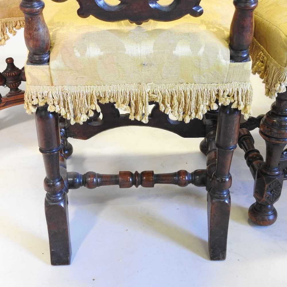 A set of four 17th century style Anglo-Dutch high back dining chairs - Image 13 of 23