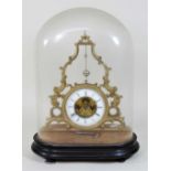 A 19th century French gilt metal skeleton clock