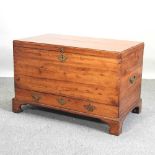 An 18th century yew wood chest