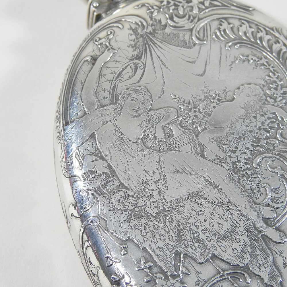 An early 20th century Tiffany engraved silver hip flask - Image 6 of 8