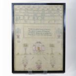 A 19th century needlework sampler