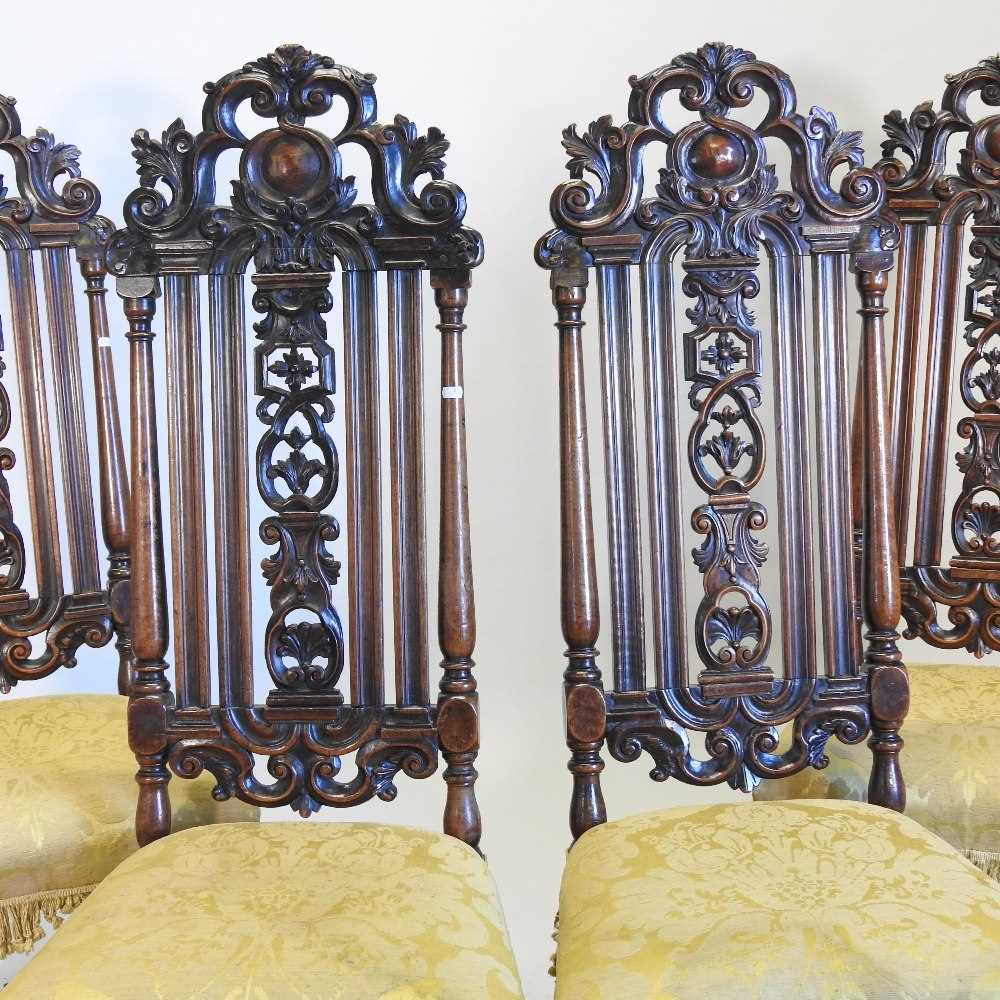 A set of four 17th century style Anglo-Dutch high back dining chairs - Image 4 of 23