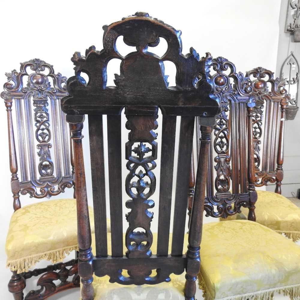 A set of four 17th century style Anglo-Dutch high back dining chairs - Image 12 of 23