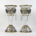 A pair of Venetian Murano glass table lustres