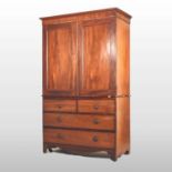 A Regency mahogany linen press