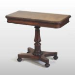 A Regency rosewood D shaped folding card table