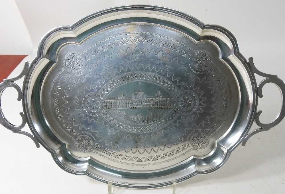 A 19th century Russian silver tray - Image 3 of 8