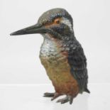 A 19th century Austrian cold painted model of a kingfisher