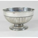 A Victorian silver pedestal bowl