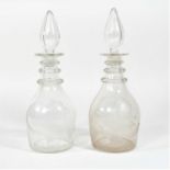 A pair of George III glass decanters and stoppers