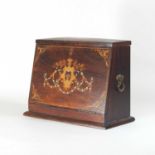 An Edwardian rosewood and marquetry stationery box