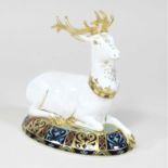 A Royal Crown Derby porcelain Heraldic Beasts limited edition model of a Stag