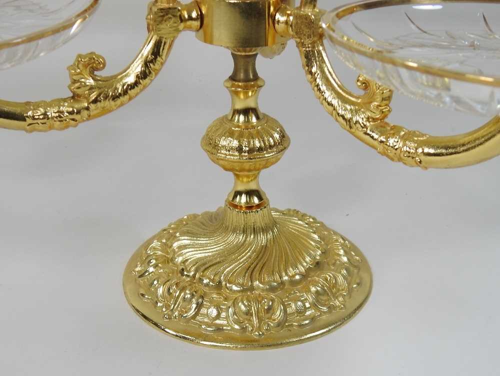 An ornate ormolu and glass epergne - Image 6 of 8