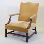 A George III mahogany Gainsborough style armchair