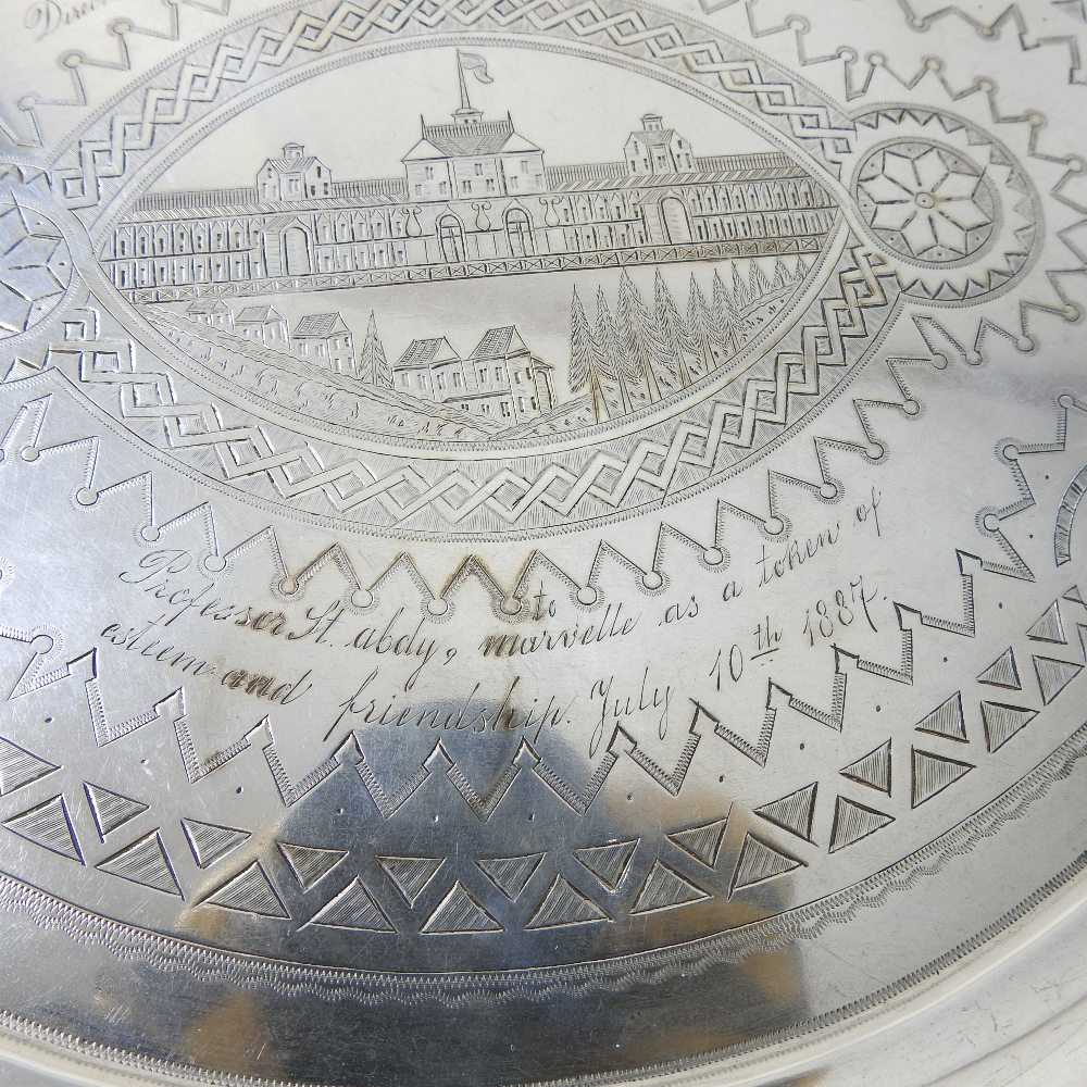 A 19th century Russian silver tray - Image 4 of 8