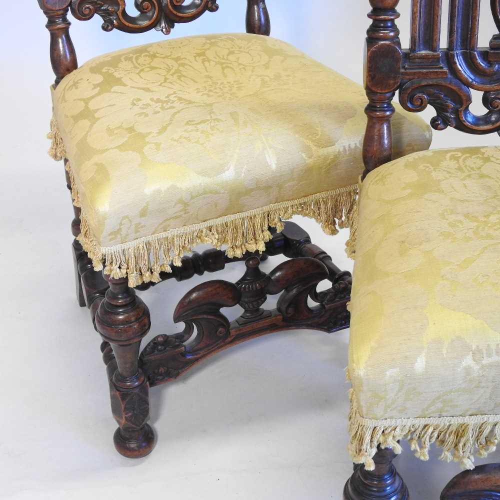 A set of four 17th century style Anglo-Dutch high back dining chairs - Image 5 of 23