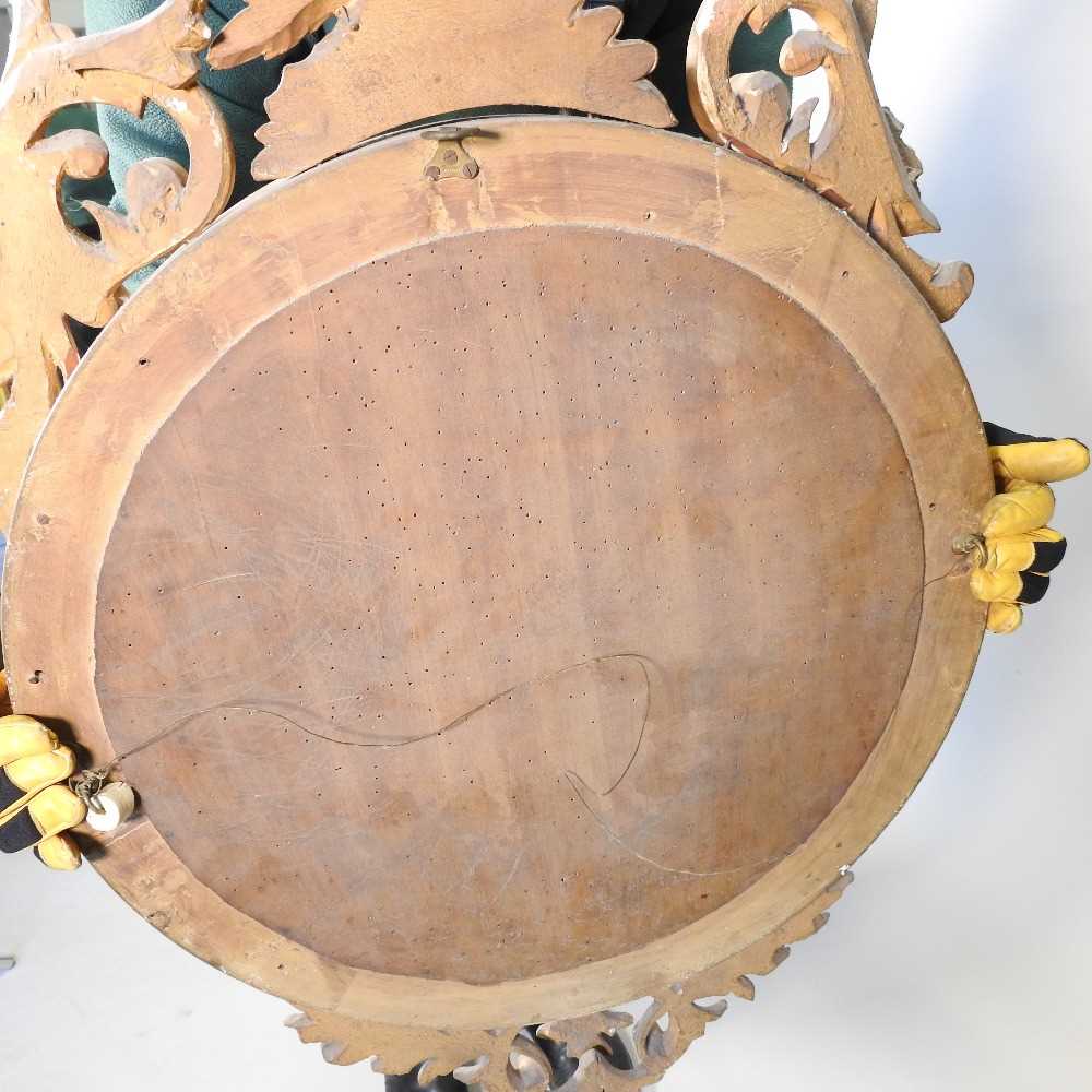 A Regency carved pine and gilt gesso framed convex wall mirror - Image 18 of 18