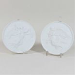 A pair of Royal Copenhagen bisque porcelain roundels