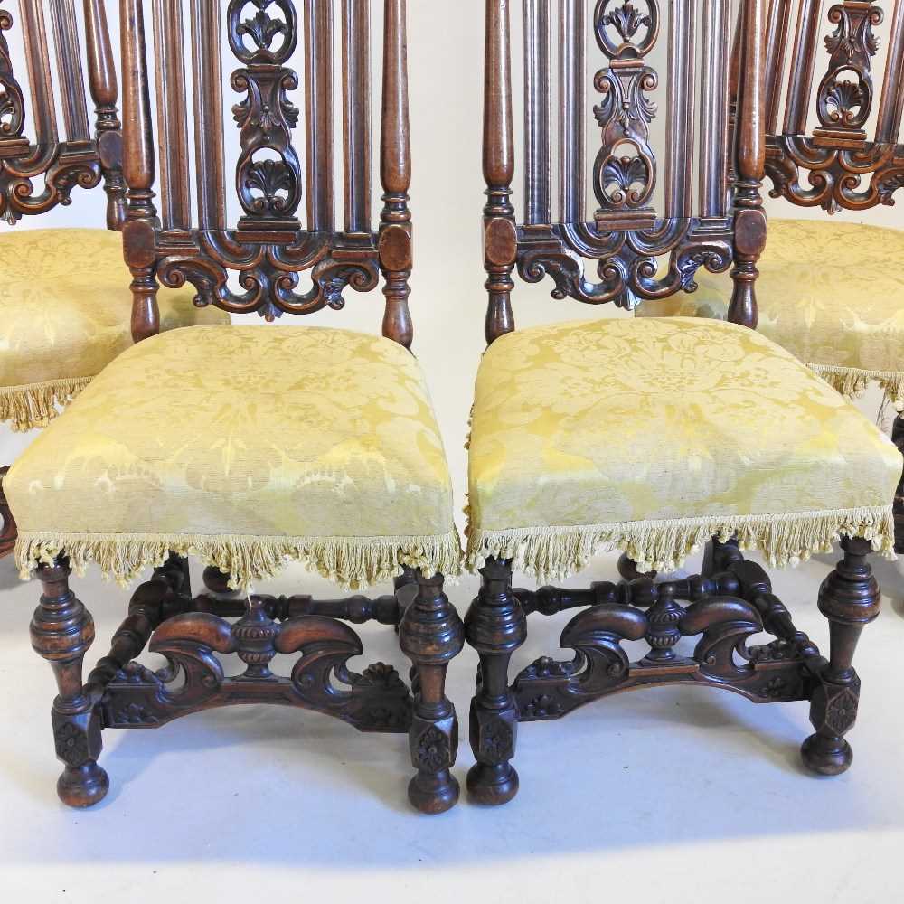 A set of four 17th century style Anglo-Dutch high back dining chairs - Image 3 of 23