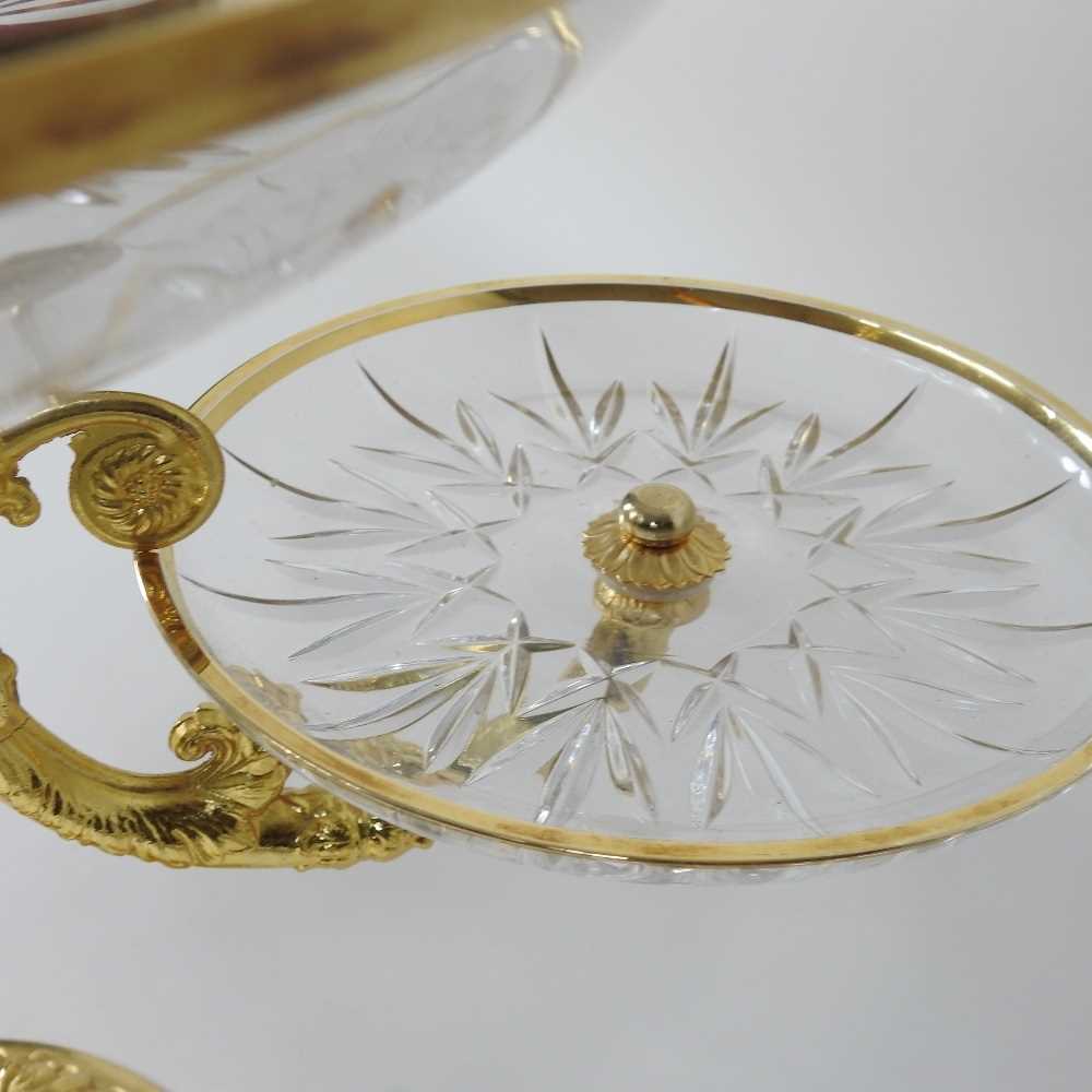 An ornate ormolu and glass epergne - Image 2 of 8