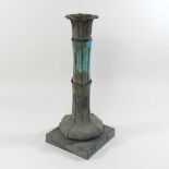 A 19th century cast metal table lamp base