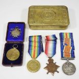 A group of three World War I medals