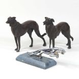 A modern bronze model of a dog