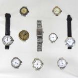 A collection of mainly early 20th century pocket and wristwatches