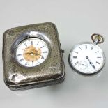 A silver open faced pocket watch