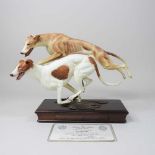 An Albany Fine China limited edition figure group of two greyhounds