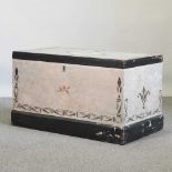 A 19th century and later painted trunk