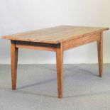 A hand made rustic pine dining table
