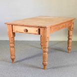 A pine dining table