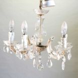 A cut glass chandelier