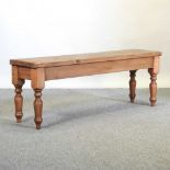 A hand made rustic pine bench