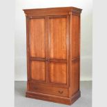 A modern cherrywood double wardrobe