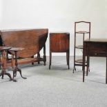 An oak gateleg dining table