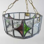 An Arts and Crafts style leaded glass ceiling light
