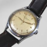 A Girard-Perregaux steel cased vintage gentleman's wristwatch