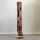 A rustic teak beam