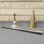 A modern brass megaphone,