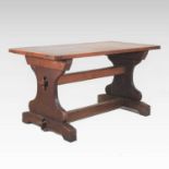 A late 19th century oak refectory table