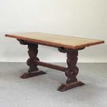 An early 20th century oak refectory table