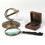 A reproduction sundial compass,