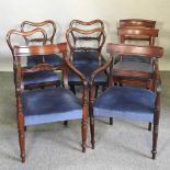 A harlequin set of eight 19th century dining chairs