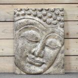 A modern gilt buddha wall plaque