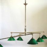 An early 20th century brass billiards light