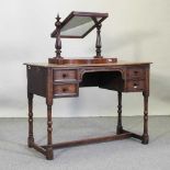 A mid 20th century oak dressing table