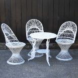 A white painted patio set