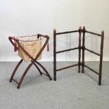 An Edwardian mahogany and inlaid folding basket